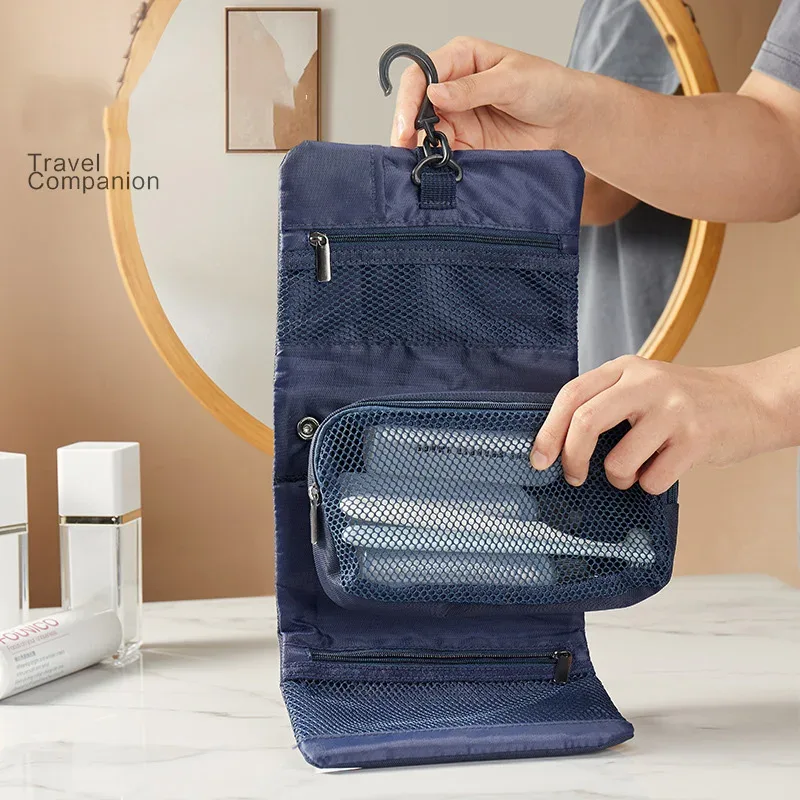 sac de rangement de maquillage de voyage étanche, trousse de maquillage portable, sac de voyage de grande capacité, sac de rangement de maquillage, sac de rangement d'articles de toilette