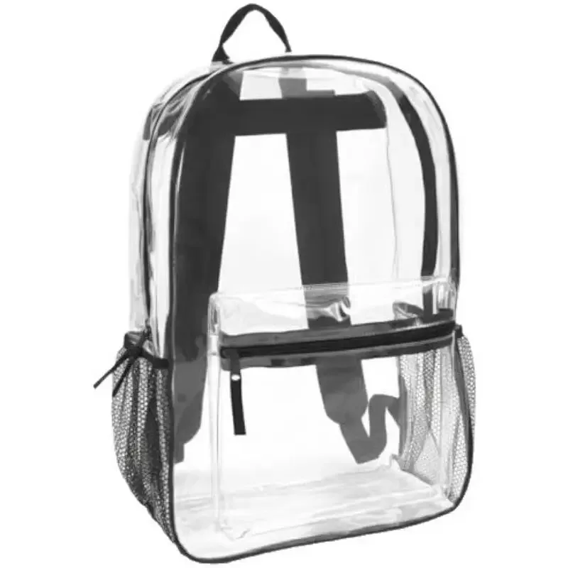 sacs à dos transparents imperméables en pvc, sangles réglables, doubles fermetures éclair durables, pour stade de baseball, sac à dos léger et transparent, 1 pièce