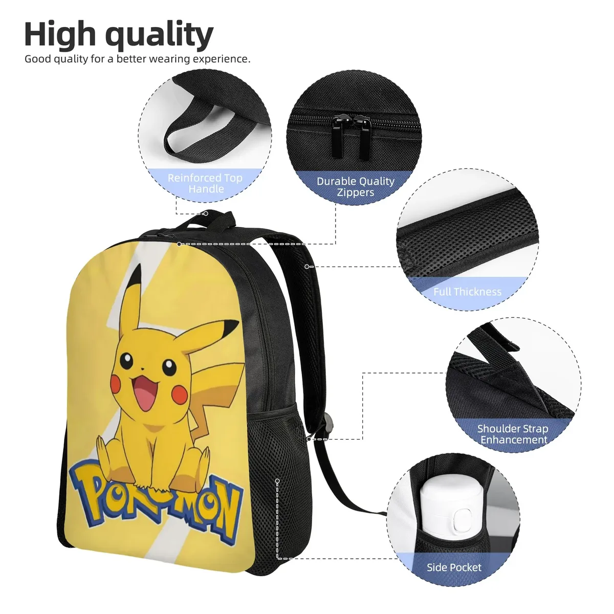 sac à dos pokémon ita bag pikachu mochila kawaii randonnée rétro sac à dos lavable