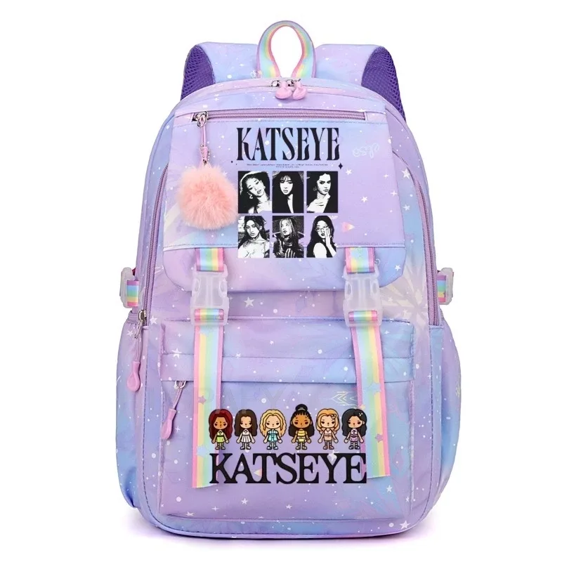 sacs d'école pour filles, sac à dos kpop katseye, sacs d'école décontractés à la mode pour adolescents, sac à dos léger pour étudiantes, sac à dos de voyage pour femmes
