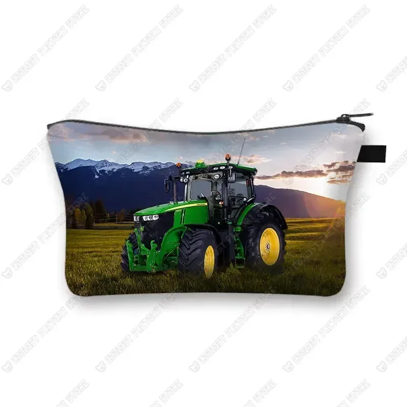 trousse de maquillage de ferme pour femme, jeu avec le tracteur, boîte de maquillage, stockage de poudres, portefeuille pour femme, étui cosmétique, récolte
