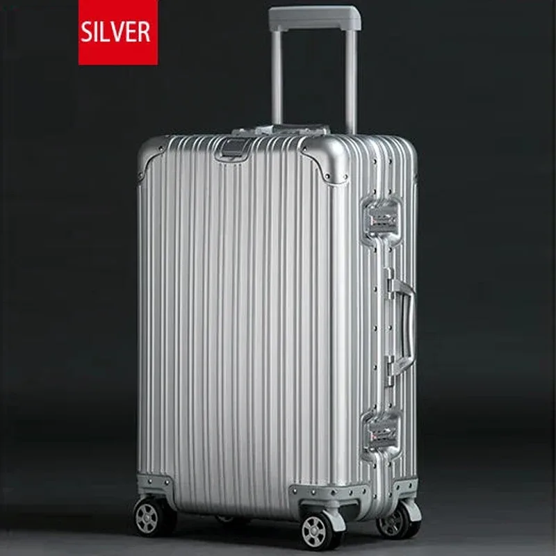 valise de voyage épaisse tout en aluminium de grande capacité de 32 pouces, cabine de voyage, valise en métal de 20 à 32 pouces, serrure douanière tsa