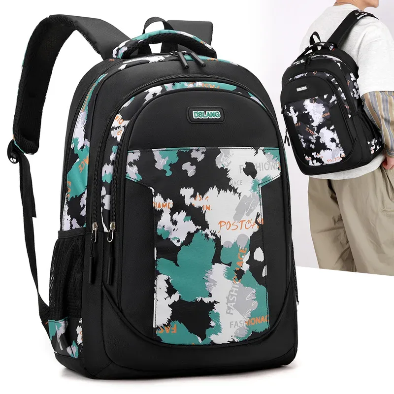 Sac à dos pour étudiant, imprimé floral créatif, peut contenir un ordinateur portable, Style coréen, grande capacité, Simple et polyvalent pour hommes