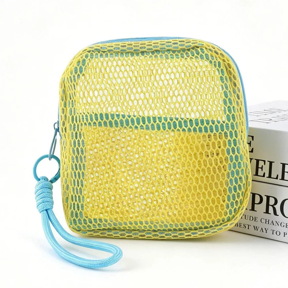 sac de rangement cosmétique tendance de grande capacité - trousse de toilette de voyage en maille violette/verte avec plusieurs compartiments, design léger et pliable, adapté pour la salle de sport, le camping et les v