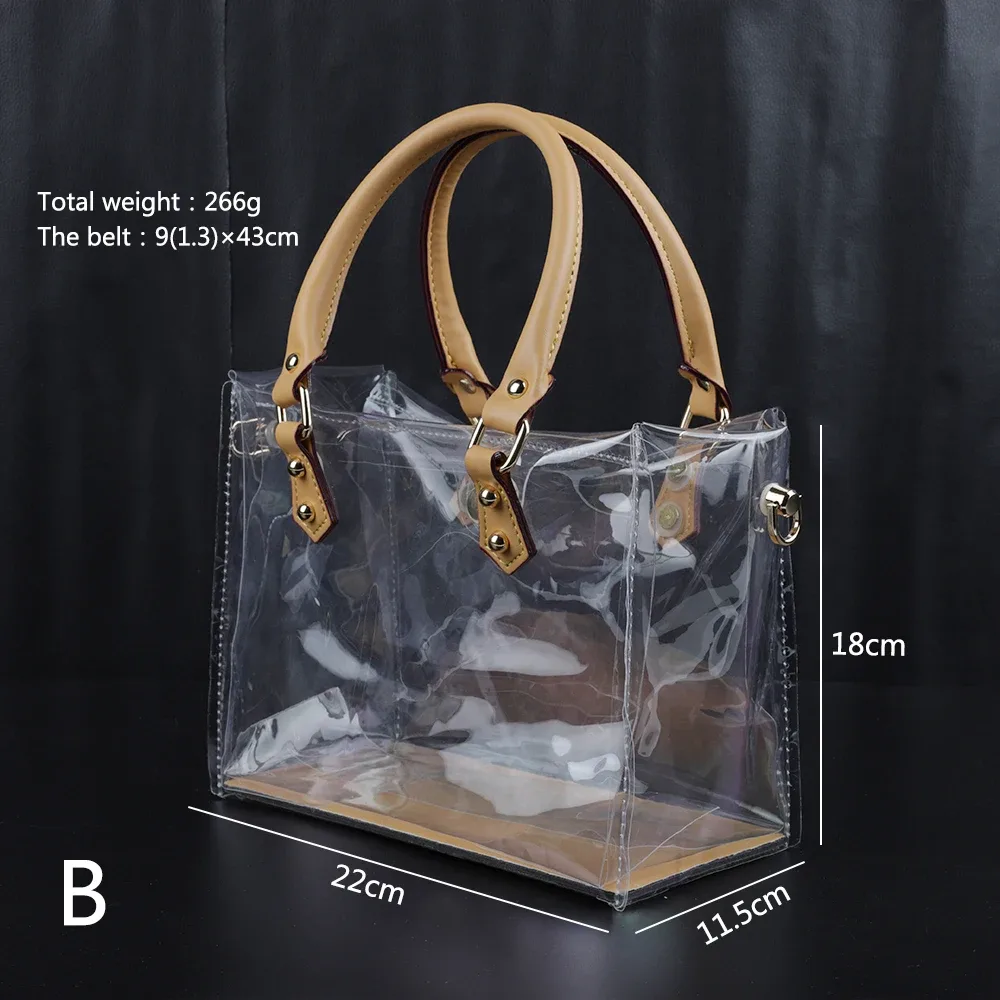 sac fourre-tout transparent en tpu pour femmes, kit de fabrication de sacs à main de grande capacité, sac à bandoulière fait à la main, sac cadeau, accessoires de voyage