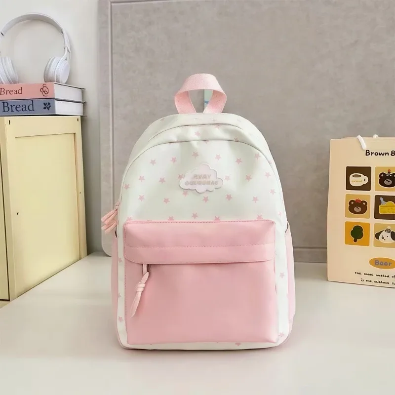 sac à dos unisexe avec motifs d'étoiles tendance, léger et pratique, poches d'organisation spacieuses, parfait pour les femmes et les filles