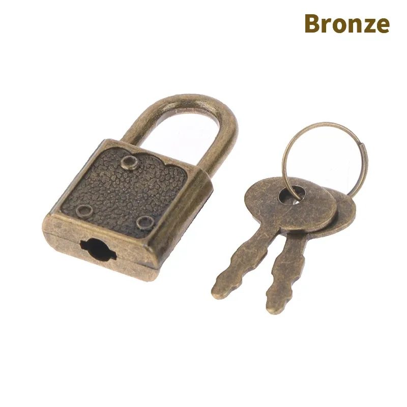 mini cadenas rectangulaires avec serrure à clé pour voyage, boîte à bijoux de mariage, journal intime, livre, valise, 1 ensemble