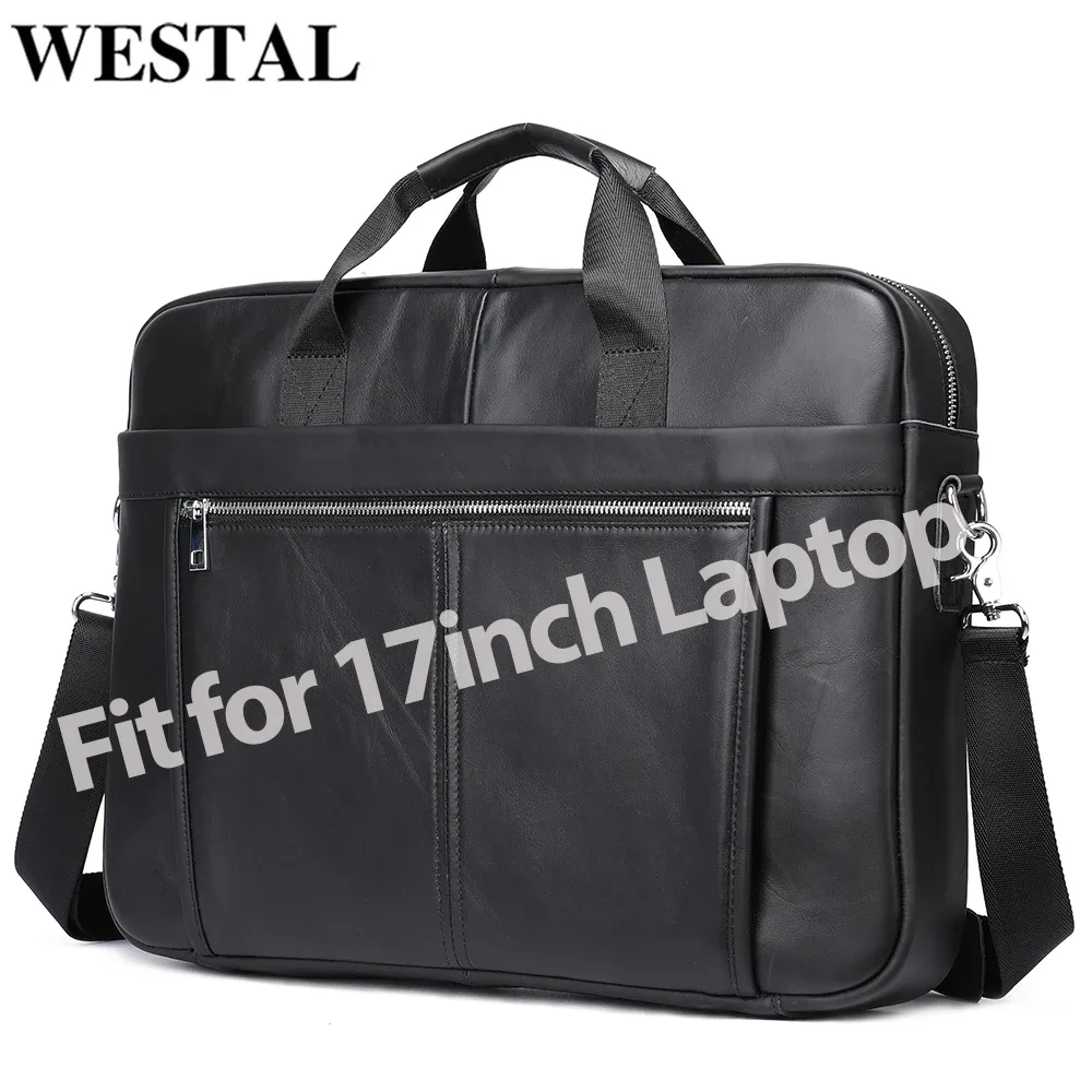 westal-sac pour ordinateur portable en cuir véritable pour hommes, 17 en effet, étuis à bombes, fourre-tout a4