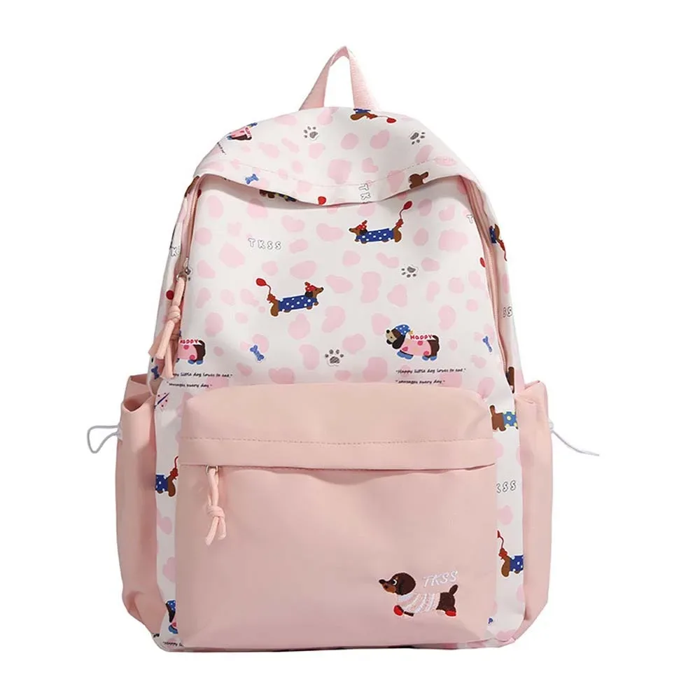 sac à dos en nylon pour étudiants, motif teckel, décontracté, durable, avec sangles fixes, en polyester, grande capacité, pour usage quotidien