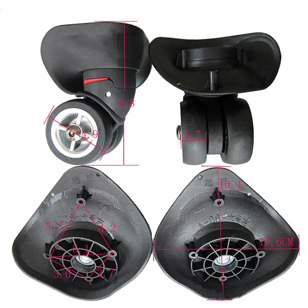 2 pièces roues de bagages de remplacement valises universelles roulette spinner a08 roues de valise en caoutchouc silencieuses réparation chariot accessoires