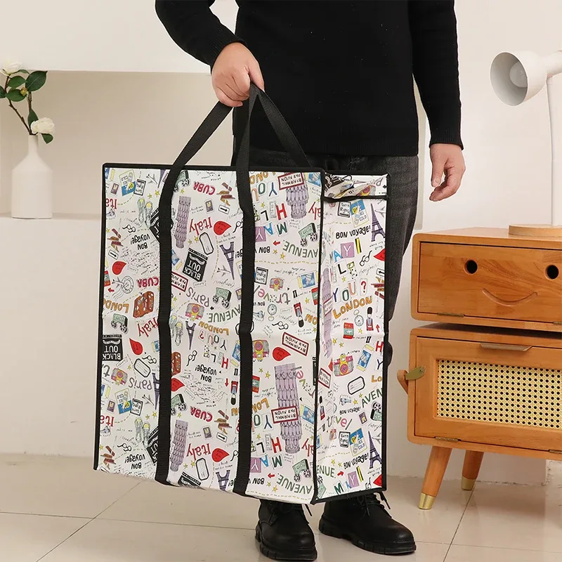 Sac de courses réutilisable pour femmes, grande capacité, sacs de rangement de voyage en tissu Non tissé, sac à main Durable, fourre-tout écologique