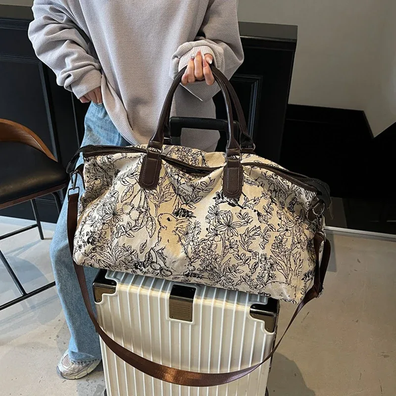 sac polochon de voyage pour courtes distances pour femmes, léger, pour fitness, bagages à main, randonnée en plein air, shopping, cartable rétro