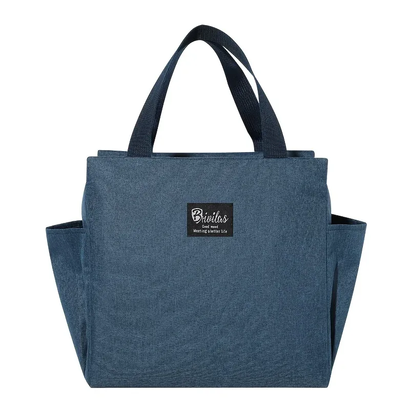 sac fourre-tout isotherme à double poche, sac à lunch isotherme, sac fourre-tout portable sans contact avec les aliments, sac à pique-nique isotherme de grande capacité, sac à lunch lavable avec fermeture éclair, adapté aux pique-niques en plein air, au camping ou à une utilisation quotidienne au travail