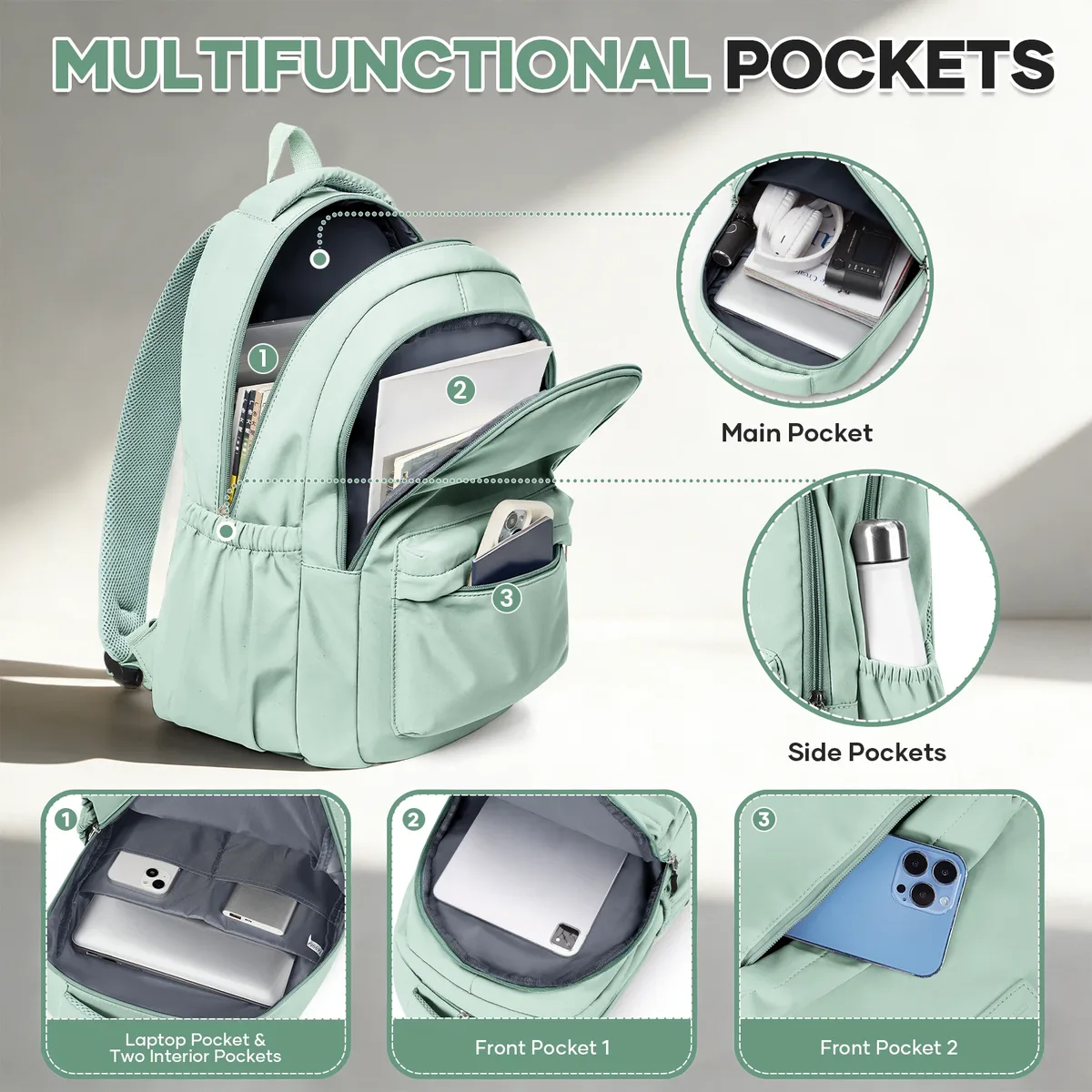 Sac à dos pour l'école primaire, sac d'école pour adolescentes, sac à dos léger pour femmes, sac à dos imperméable pour ordinateur portable, sacs à dos pour tous les jours