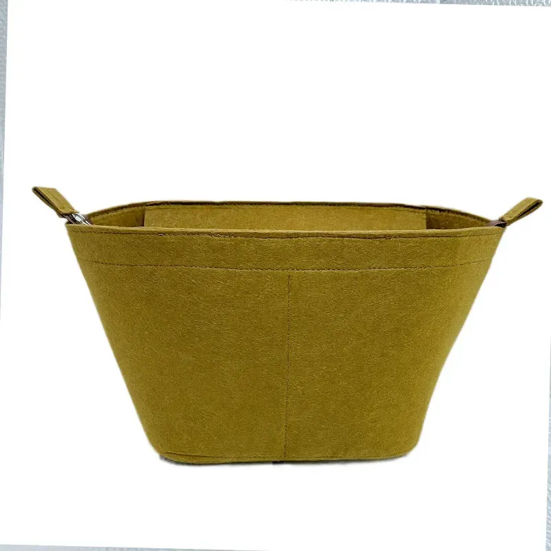 organisateur de sac trapézoïdal, doublure supérieure avec couvercle zippé pour sac de panier en feuille de palmier et peau de veau 33x17x1 0/40x26.5x16