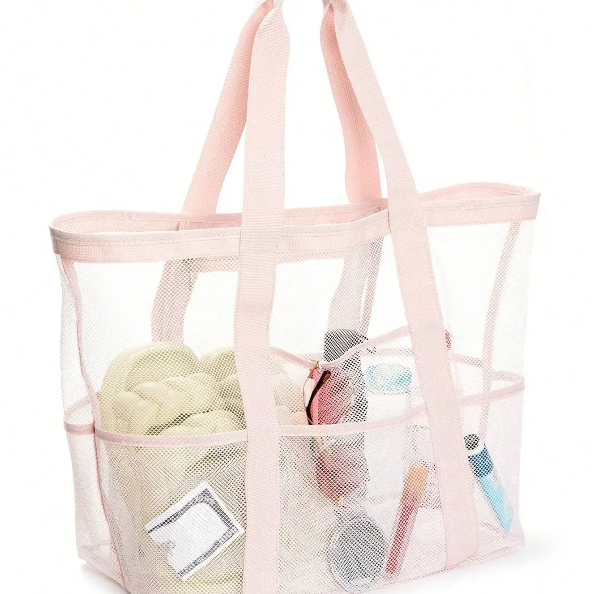 sac fourre-tout en maille respirante multi-poches de grande capacité, à séchage rapide, sac de rangement multi-compartiments pour articles de sport et de natation