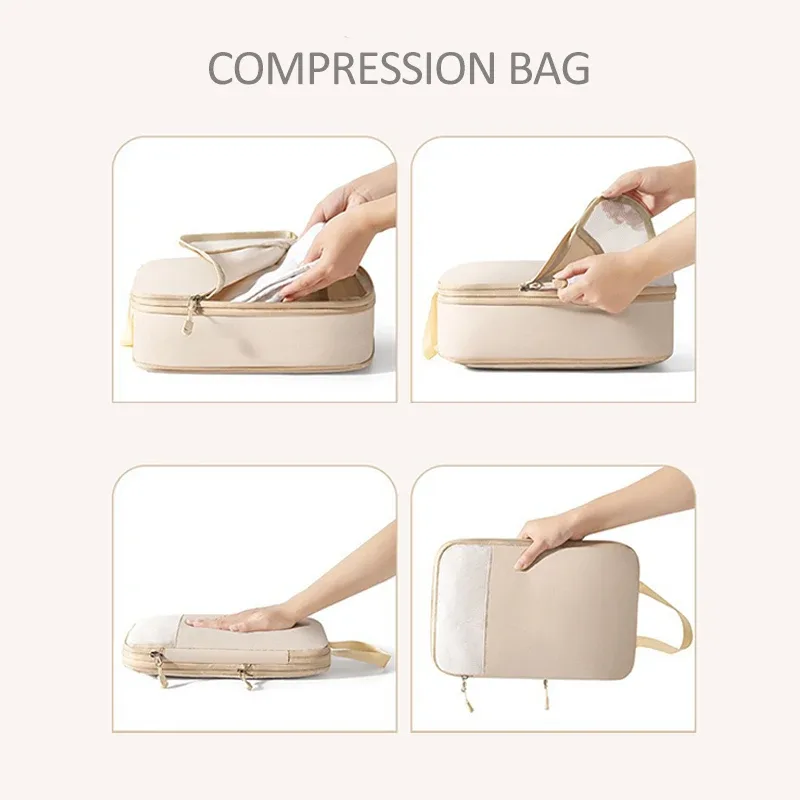 cubes de compression pour bagages, lot de 3, imperméables, organiseurs de valises de voyage, cubes de rangement pour vêtements de voyage pour femmes, organiseur de bagages