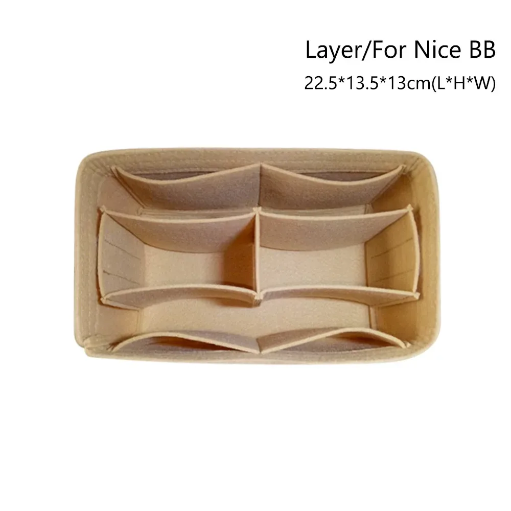 organisateur de sac à main en feutre durable, insert de rangement interne, support de sac portable pour lv nice nano/mini/bb