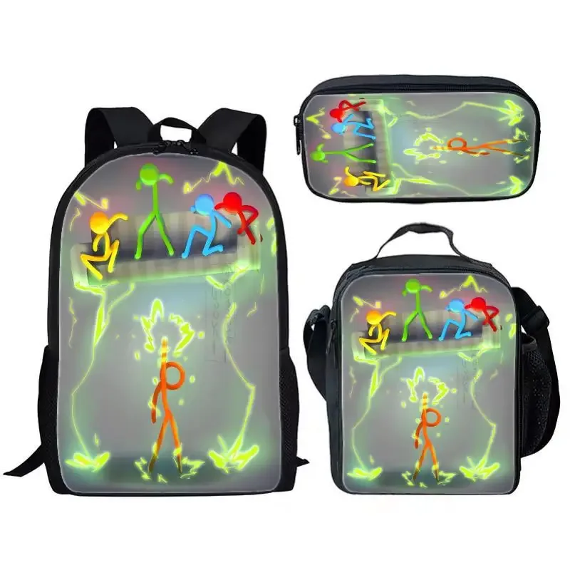 populaire jeune drôle cool alan becker impression 3d 3 pièces/ensemble étudiant sacs de voyage sac à dos pour ordinateur portable sac à dos sac à déjeuner trousse à crayons