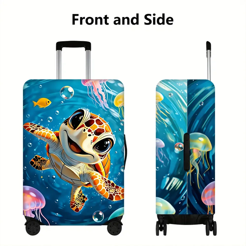 1 housse de bagage à imprimé tortue pour bagages de 18 à 32 pouces ; accessoires de voyage anti-poussière et élastiques pour protéger efficacement vos bagages