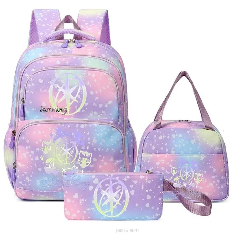 hot katseye drôle impression sacs d'école avec des sacs à déjeuner 3 pièces coloré garçons et filles sac à dos primaire voyage en plein air ordinateur portable mochilas