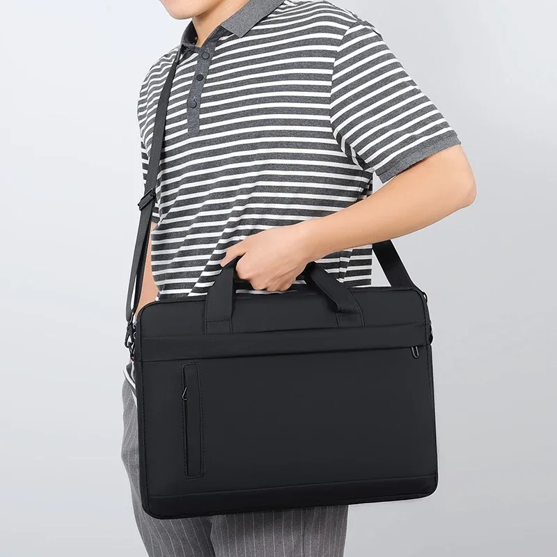 sac fourre-tout pour ordinateur portable, mallette d'affaires, bretelles réglables, fermeture à glissière – parfait pour l'école, le bureau et les déplacements quotidiens.
