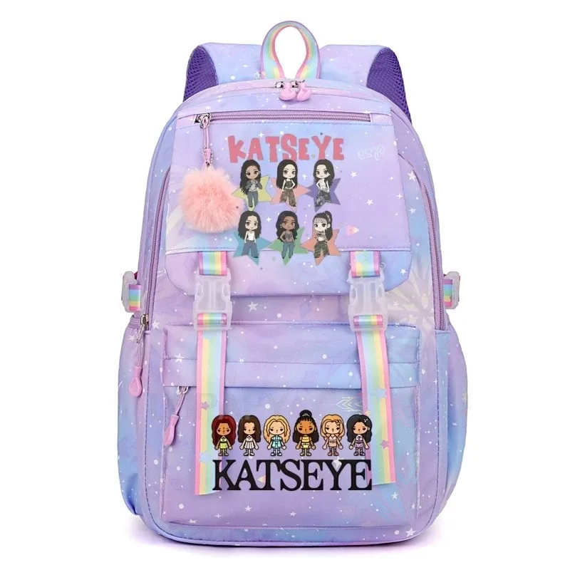 sacs d'école pour filles, sac à dos kpop katseye, sacs d'école décontractés à la mode pour adolescents, sac à dos léger pour étudiantes, sac à dos de voyage pour femmes