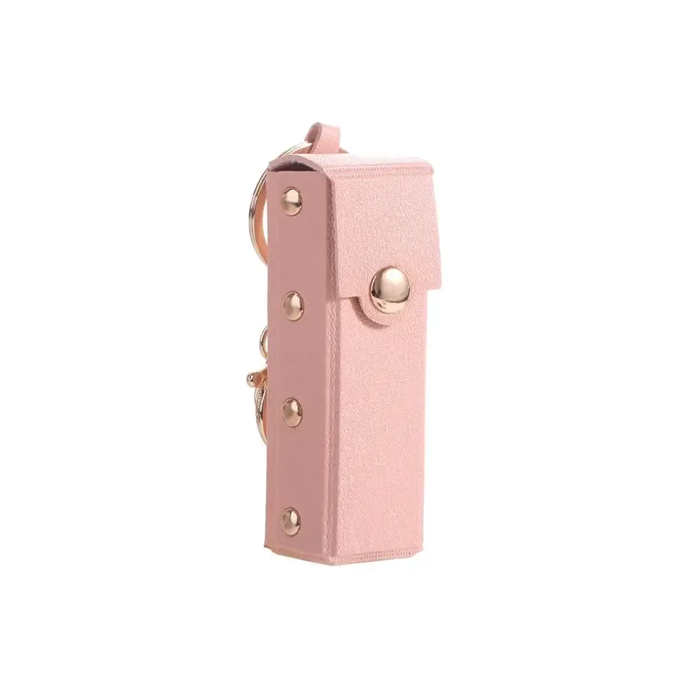 pochette à rouge à lèvres portable et étanche avec porte-clés, étui de rangement en cuir souple pour rouges à lèvres, housse de protection cosmétique