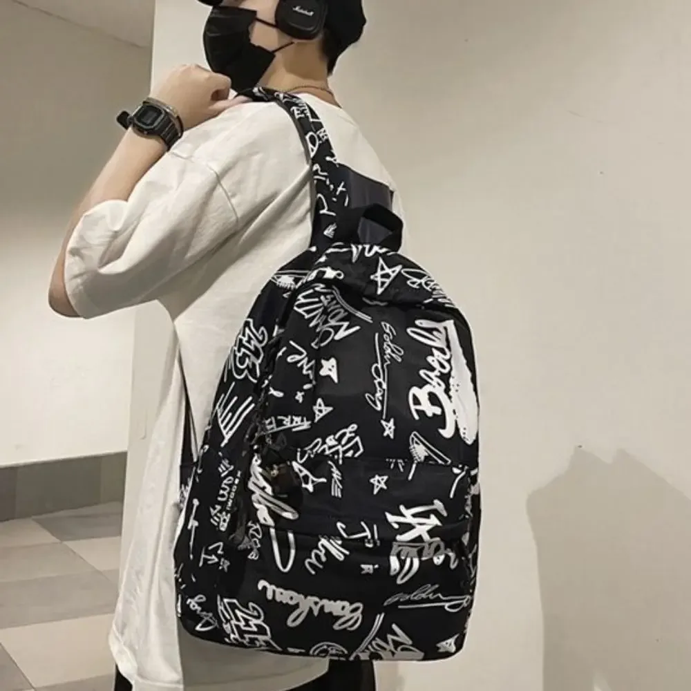 nouveau sac à dos grande capacité tendance graffiti style coréen ultra-léger pour l'école