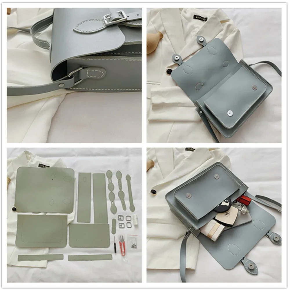 kit de fabrication de sacs à main, sacoche cambridge, sac à bandoulière cousu à la main, matériau en cuir pu, ensemble fait maison