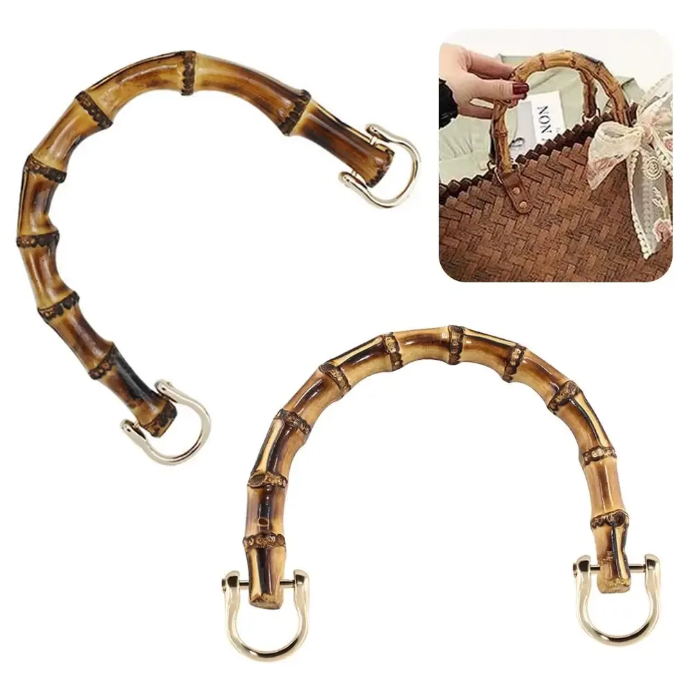 nouvelles poignées de sac à main en bambou détachables en forme de u de 15,5 cm avec boucle, sangle de sac à bandoulière, boîte cadeau