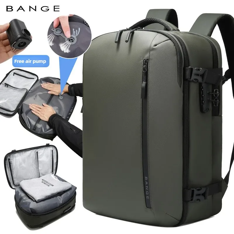 bange nouveauté continuer 40l extensible intégré pompe de compression sous vide hommes étanche voyage sac à dos de compression sous vide