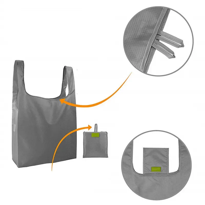 femmes hommes eco pliable sac à provisions unisexe réutilisable nourriture fruits légumes épicerie stockage shopper sac fourre-tout pochette sacs à main