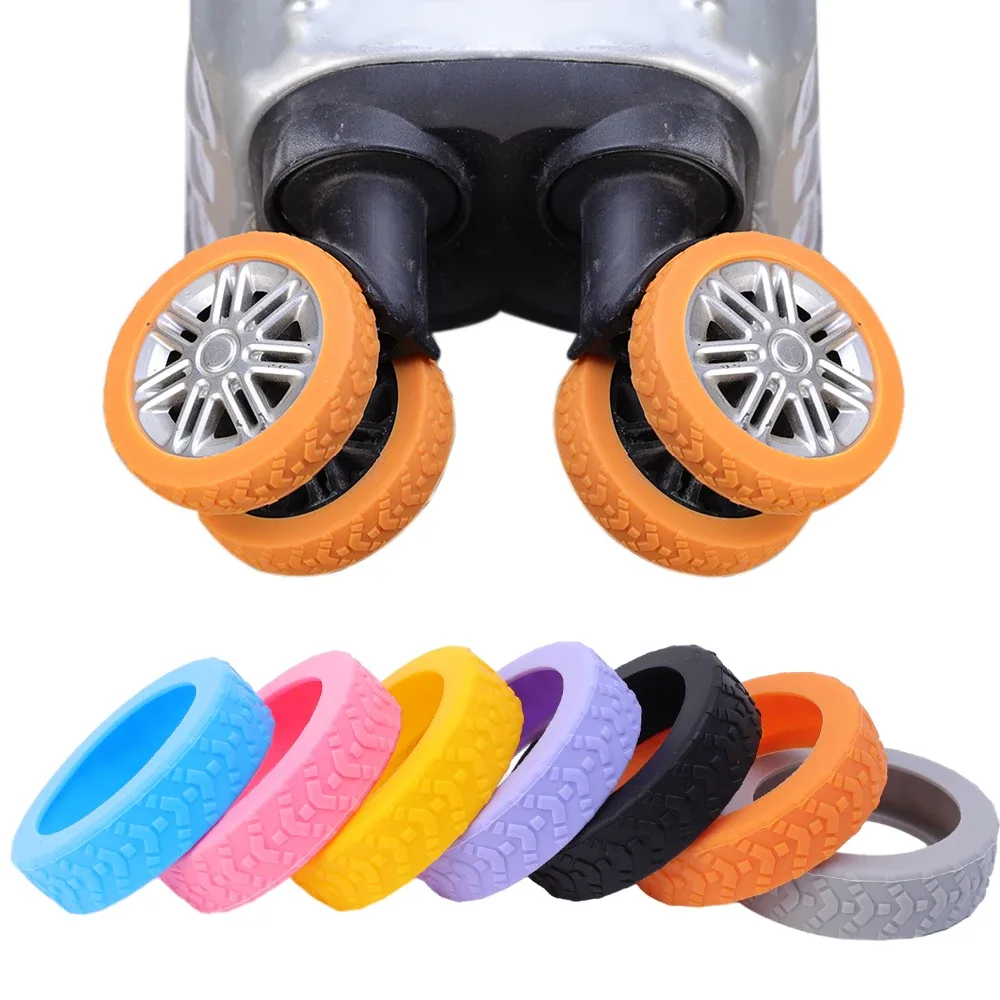 protecteur de roues de bagages en silicone, 2/48 pièces, roulettes, chaussures, valise de voyage, réduit le bruit, accessoires de couverture de protection de roue