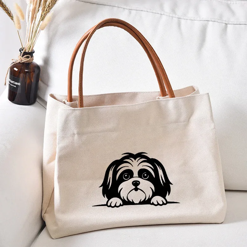 sac fourre-tout en toile pour femme, sac de travail, sac de plage, sac à provisions, cadeau pour les amoureux des chiens, mode pour femme, imprimé chien teckel