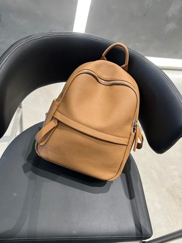 sac à dos de loisirs en cuir de vachette première couche pour femme, sac d'école blanc de grande capacité pour fille universitaire, sac de voyage commpiedmont initié