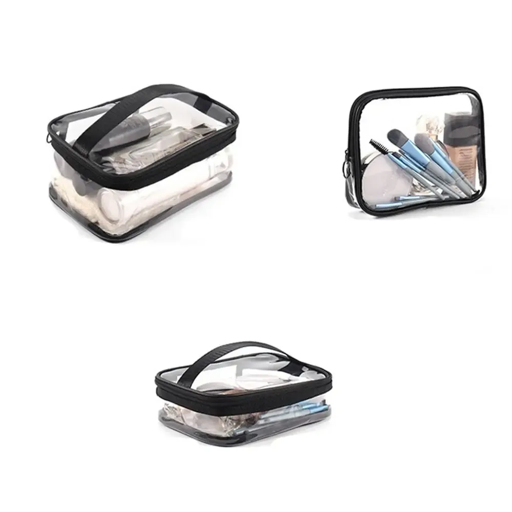 trousse de toilette décontractée et simple pour femme, sac de voyage à fermeture éclair, sac de rangement pour salle de bain, trousse de maquillage transparente.