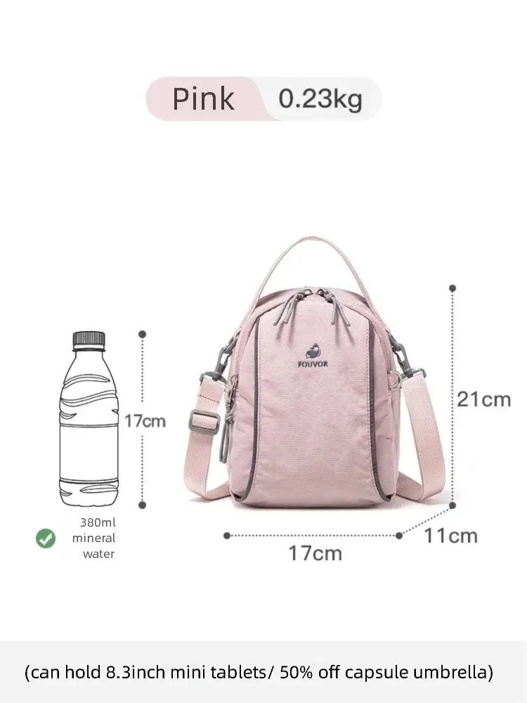 sac mini multifonctionnel en nylon fouvor 2026 imperméable léger 3-en-1 sac à bandoulière sac à dos pour trajet quotidien 3073-12