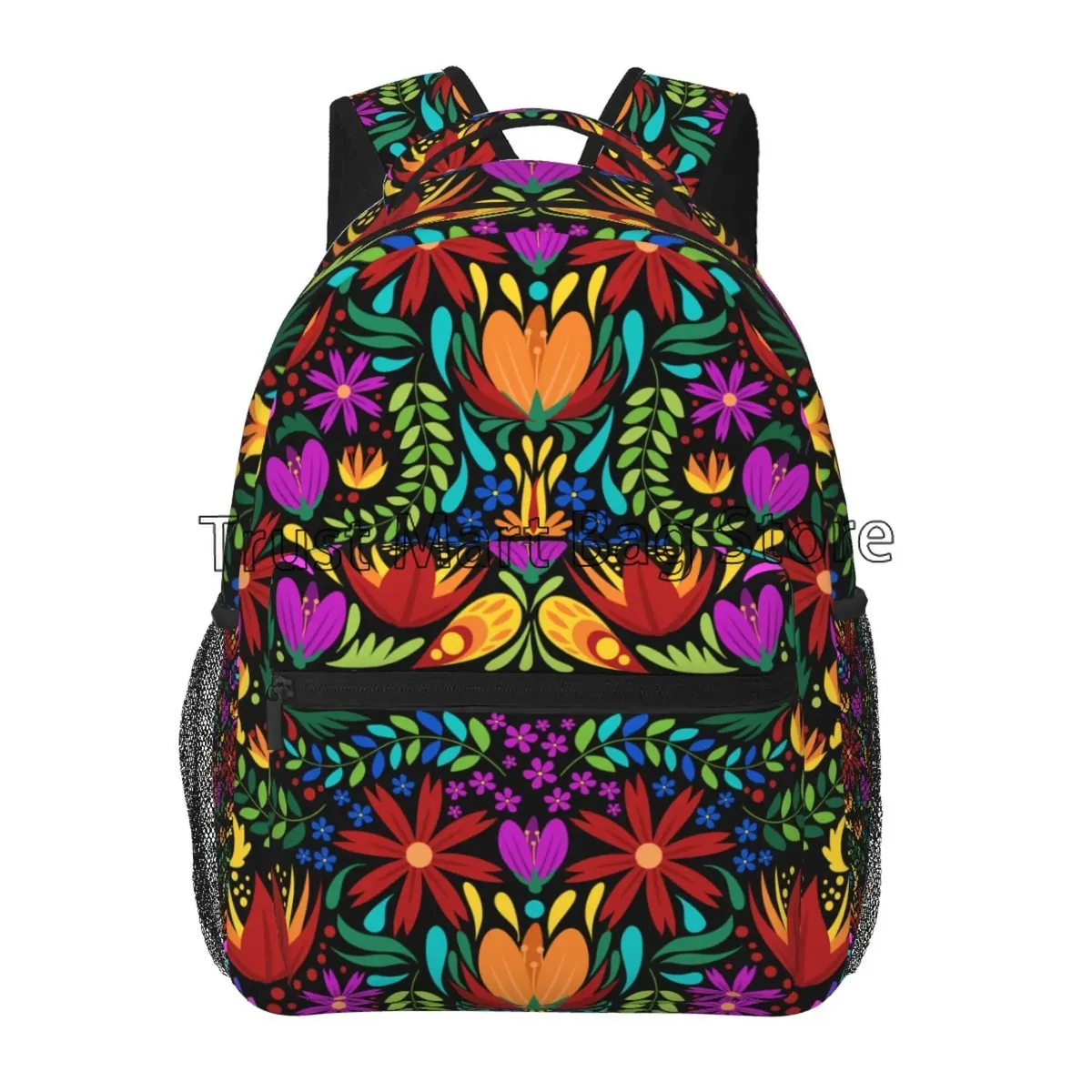 sacs à dos à fleurs mexicaines, motif ethnique, personnalisés, légers, décontractés, pour ordinateur portable, randonnée, salle de sport, voyage, sac à dos pour femmes