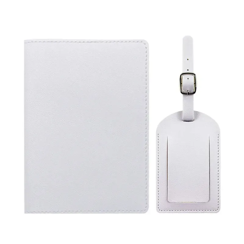 porte-passeport en cuir pu épais multicolore, couverture de passeport avec carte en papier, ensemble d'étiquettes de bagage