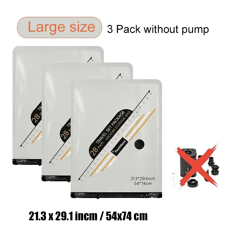 sacs vide compression valise voyage pompe electrique kit, 3 tailles bagages vetements armoire placard organisateur rangement grande capacite anti moisi portatif compact accessoires maison protection reutilisable