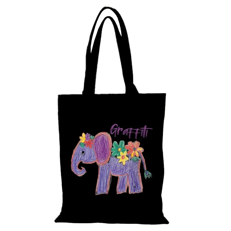 sacs en tissu mignons dessin animé sac personnalisé loisirs sac à bandoulière pour femmes nouveaux sacs à main fourre-tout eco shopper shopping plage toile dame