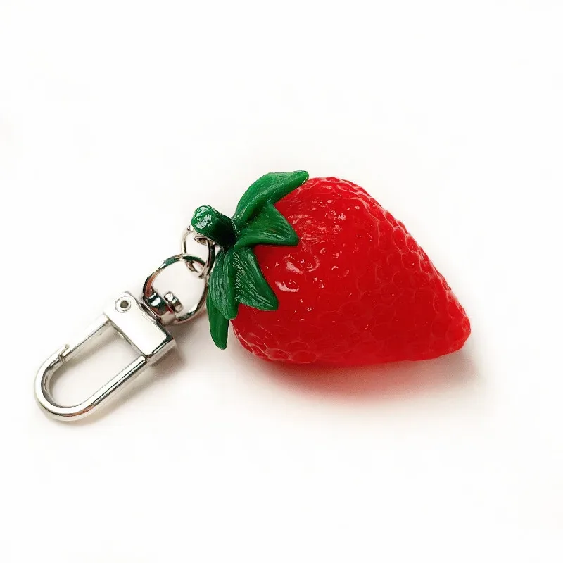 porte-clés réaliste en forme de fruit 3d avec fermoir métallique ouvrable pour sac à main, sac à dos, cadeaux d'été et accessoires de tous les jours.
