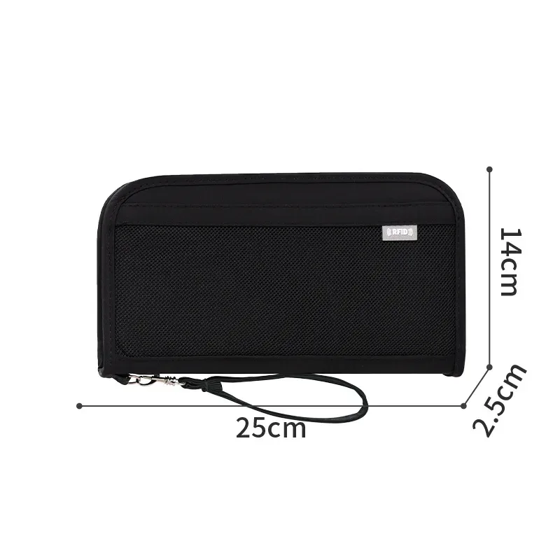 portefeuille de voyage rfid, organiseur de passeport, porte-documents, porte-cartes, pochette de rangement pour billets et argent avec dragonne pour le voyage