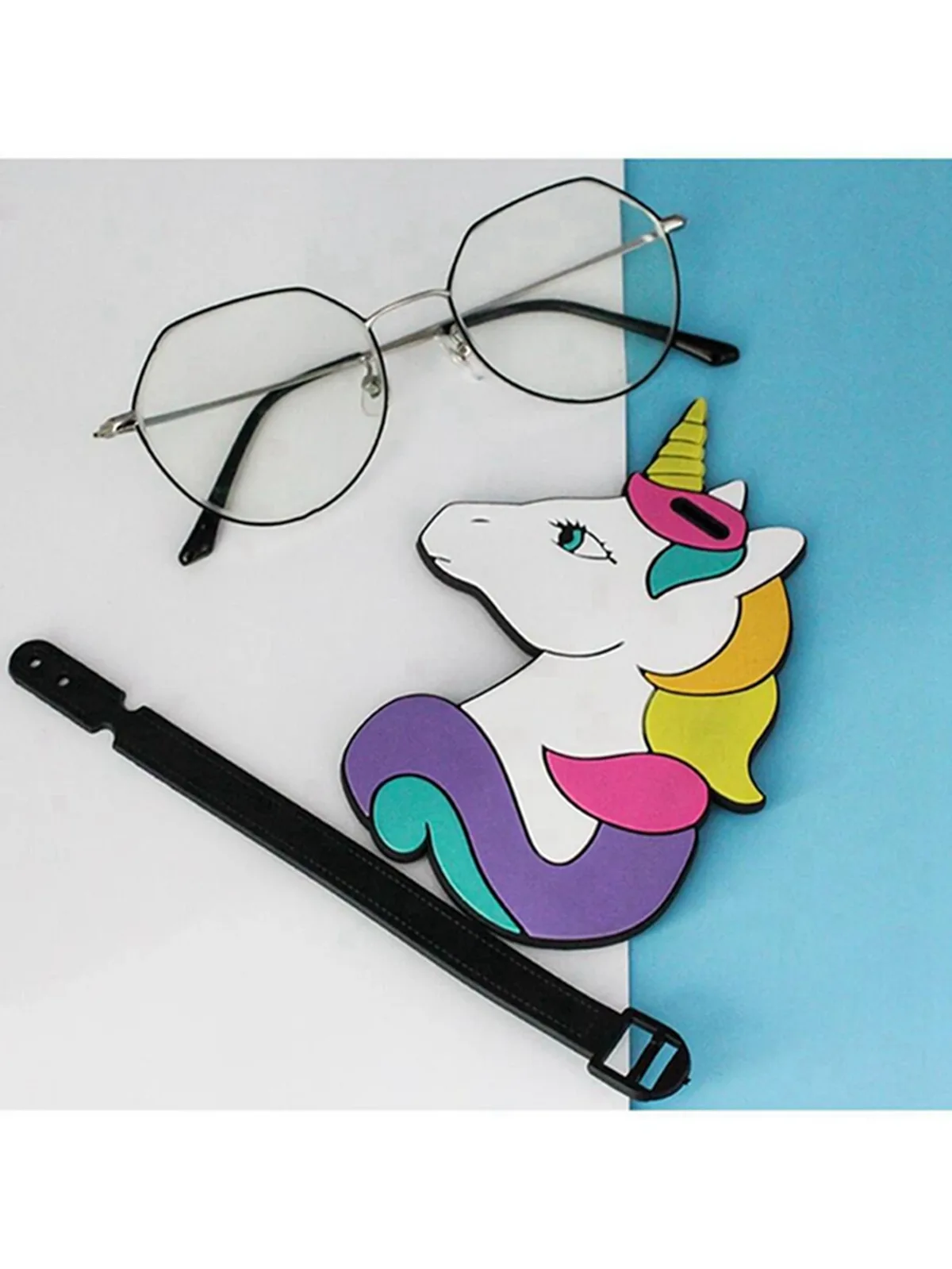 1 pièces mignon licorne cintre d'embarquement étiquette de bagage station aéroport vérifier dans la boîte de chariot articles prévention de perte étiquette d'identification