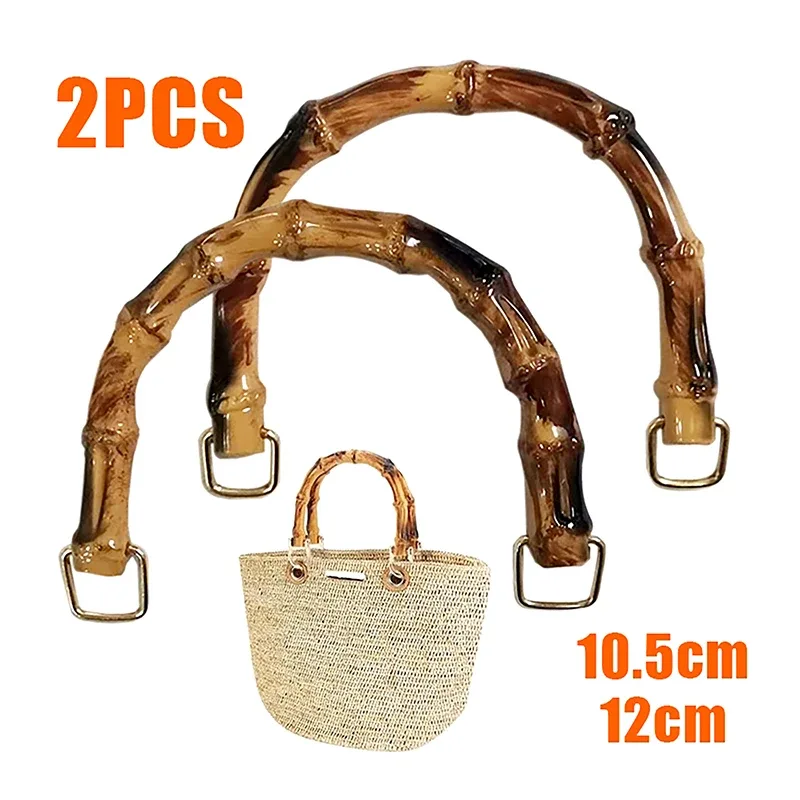 2 pièces 10,5/12 cm poignées de sac en plastique, poignées de sac tissé, sangle de remplacement pour sac à main, sac fourre-tout, sac à main femme