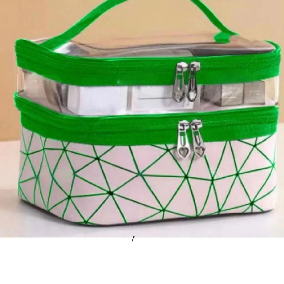 double trousse de maquillage portable de grande capacité, version coréenne, sac de toilette multifonctionnel de voyage ringer, sac de rangement portable