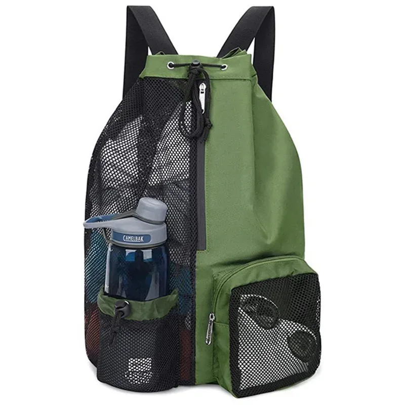 sac à dos de plage en maille avec poche étanche, sac de piscine à cordon, sac de natation imperméable, sac à dos de sport pour hommes et femmes