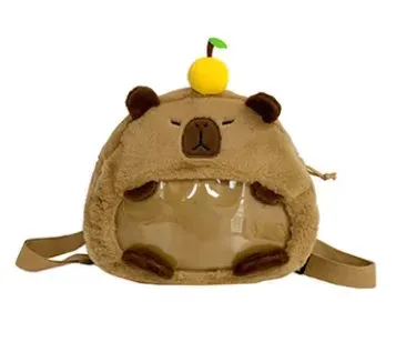 kawaii capybara sac à dos en peluche pour femmes polyvalent dessin animé drôle capibala sac à bandoulière alrge capacité sac fourre-tout