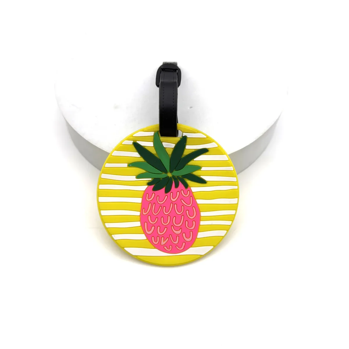 étiquette de valise ananas mignonne, accessoires de voyage, étiquette de bagage en gel de silice, support d'identification de valise, étiquette d'embarquement, 1 pièce/2 pièces/6 pièces